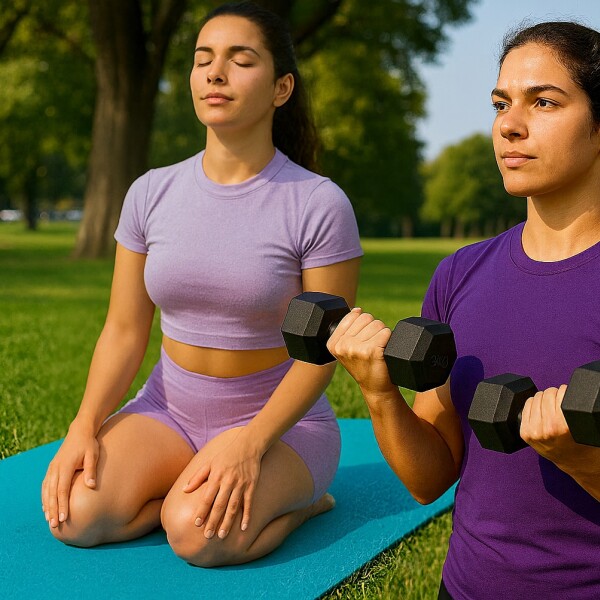Set de Colchoneta De Yoga De 3mm Y 2 Mancuernas De 5kg Set de Colchoneta De Yoga De 3mm Y 2 Mancuernas De 5kg