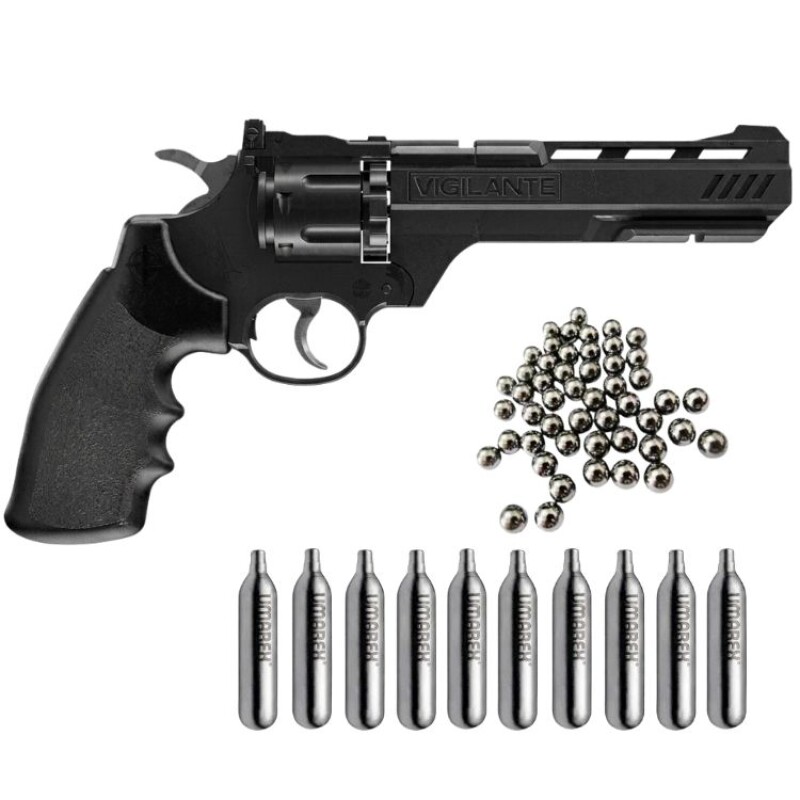 Revólver Crosman Vigilante Co2 4,5 Mm Diábolo/BBs + Garrafas Revólver Crosman Vigilante Co2 4,5 Mm Diábolo/BBs + Garrafas