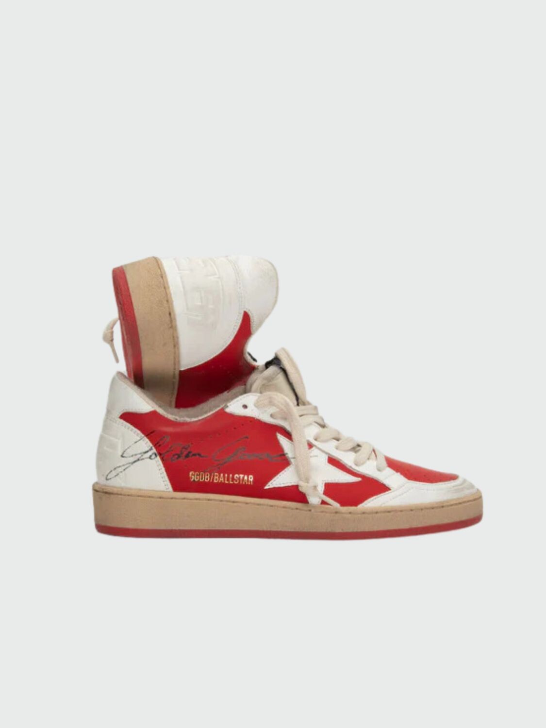 Golden Goose-Championes de cuero, Ballstar Rojo