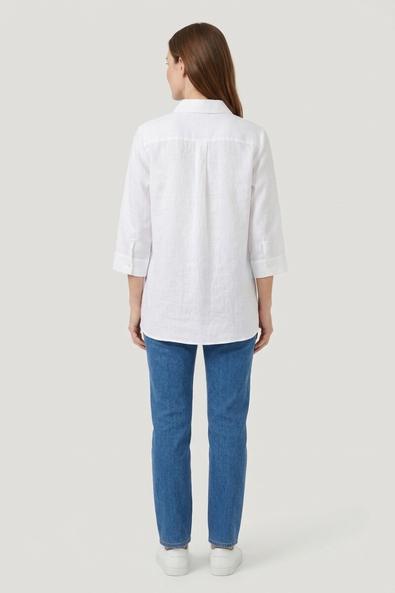 Camisa relaxed fit media cartera - Blanco — Otherside