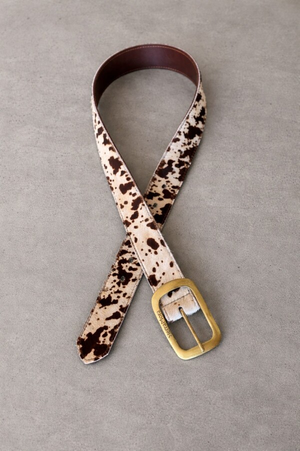 Total Print Belt Blanco / Dorado