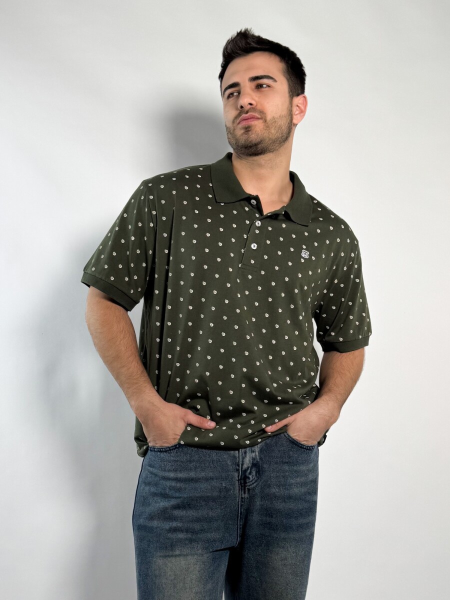 Remera polo de algodon estampada Darin - Verde 