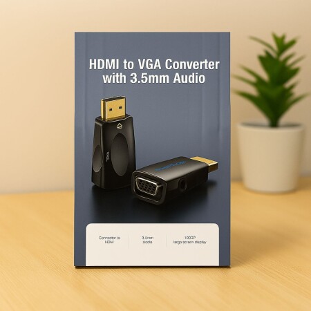 CONVERTIDOR HDMI A VGA VENTION NEGRO