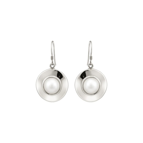 Caravanas círculo nacar - plata 925 - nacar - CA8442 conpiedra