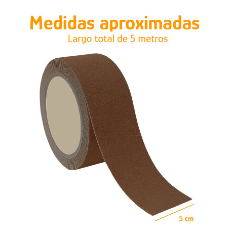 Cinta Antideslizante Adhesiva 5mtsx5cm Escaleras Pisos Rampa Marrón