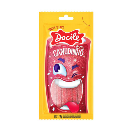 Gomitas DOCILE Canudinho Fintinha Regaliz Sticks 70Grs Frutilla