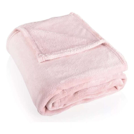 Manta Frazada Polar 1 Plaza 150x200cm Lisa Rosa durazno