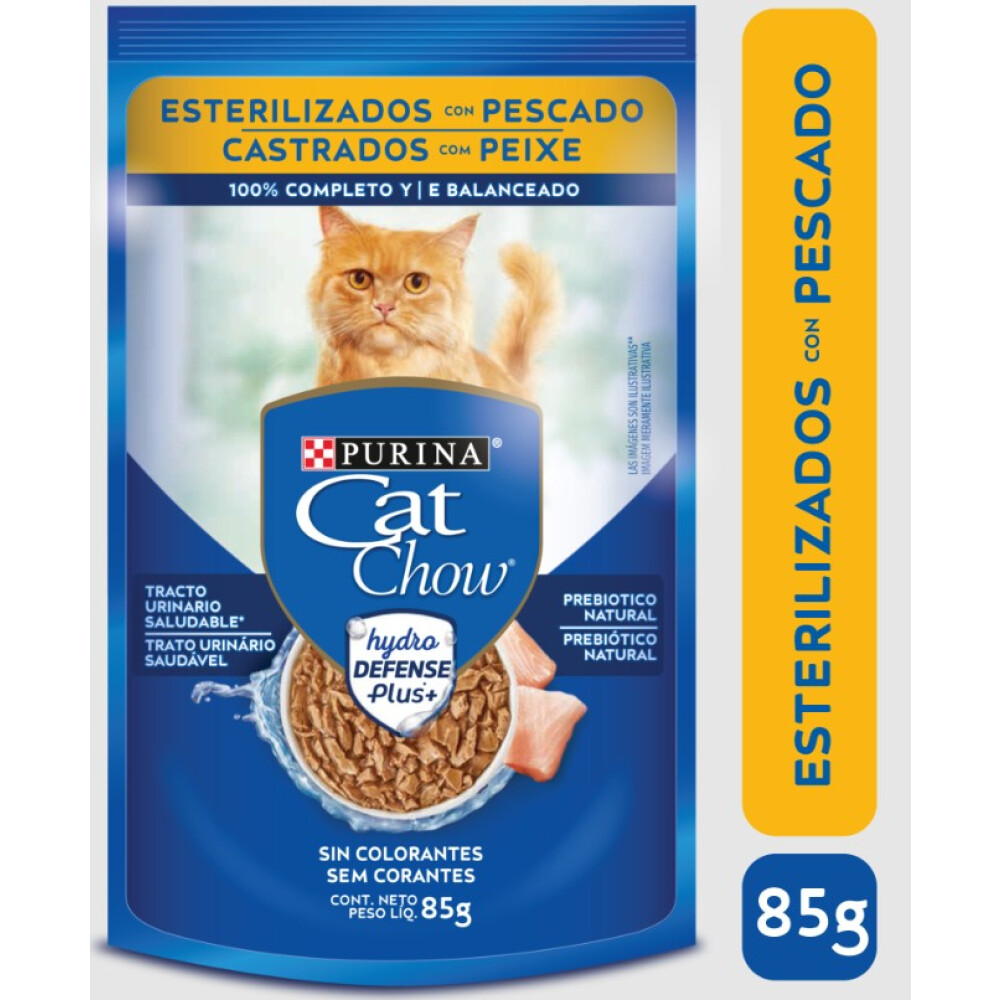 ALIMENTO GATOS CAT CHOW ESTERILIZADOS PESCADO 85GR ALIMENTO GATOS CAT CHOW ESTERILIZADOS PESCADO 85GR
