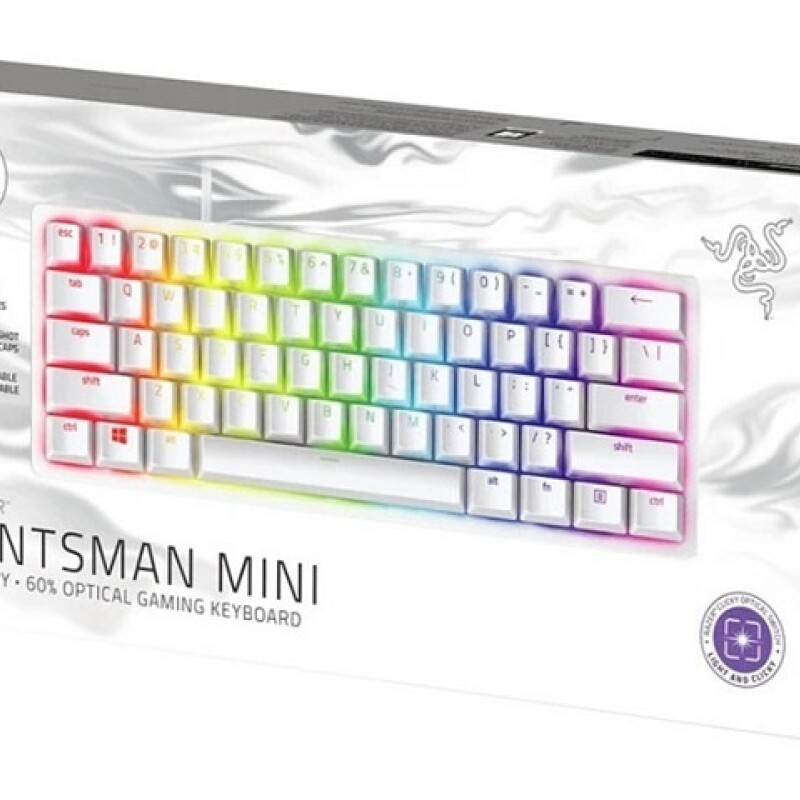 Razer Huntsman Mini - Teclado - retroiluminación - USB - EE. UU. - interruptor: Razer Linear Optical - mercurio Razer Huntsman Mini - Teclado - retroiluminación - USB - EE. UU. - interruptor: Razer Linear Optical - mercurio