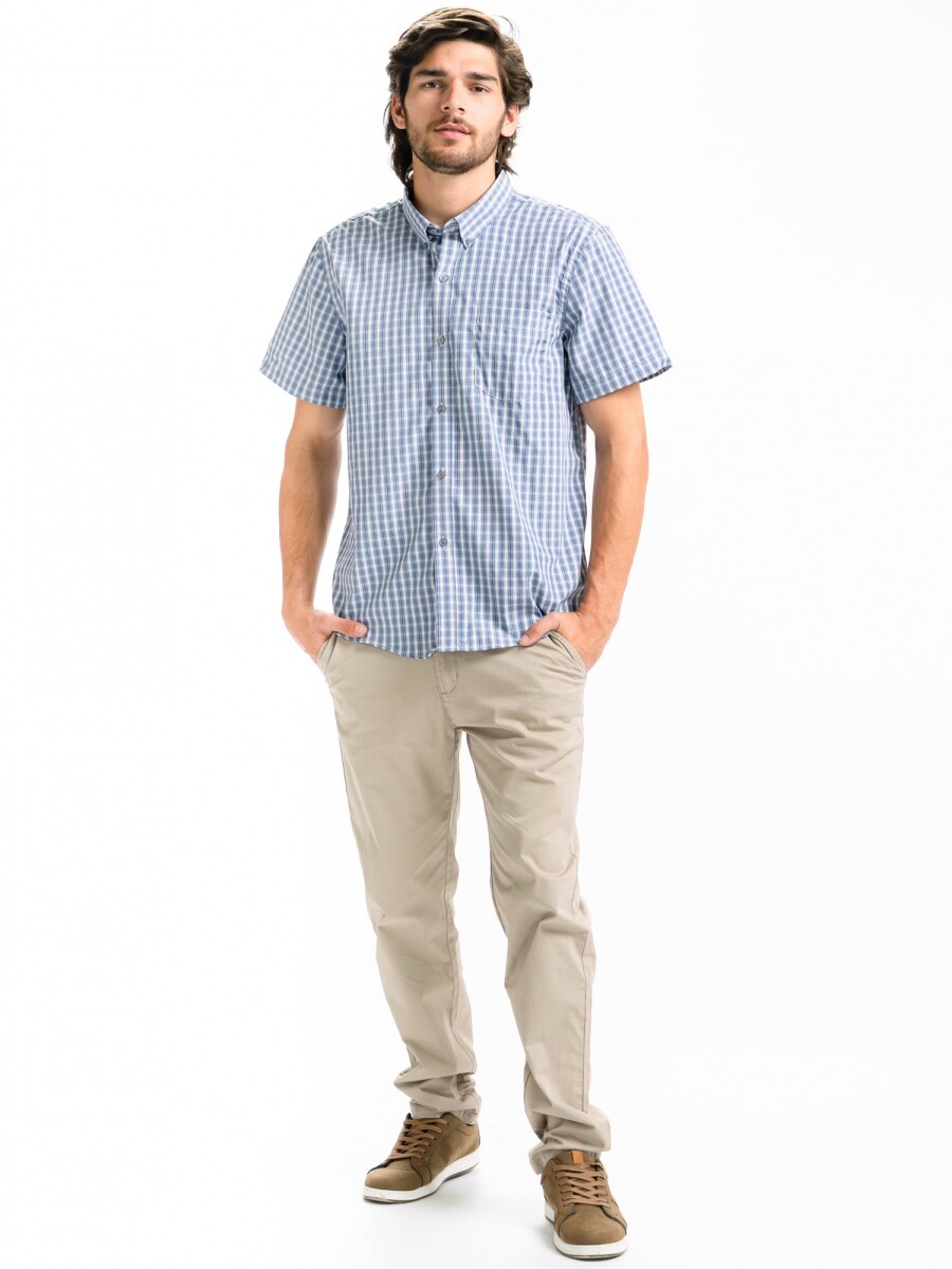 Camisa M/C Cuadros - Gris Oscuro/ Fantasia 5 
