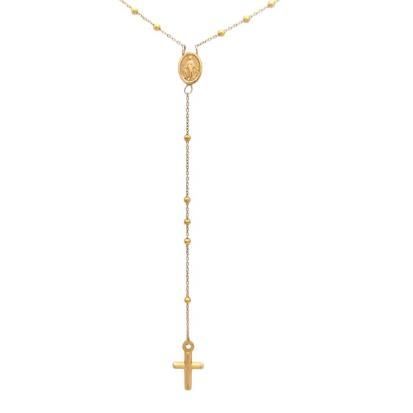 Rosario Virgen Milagrosa-Oro bajo-Sin piedra-RO8003 Sinpiedra