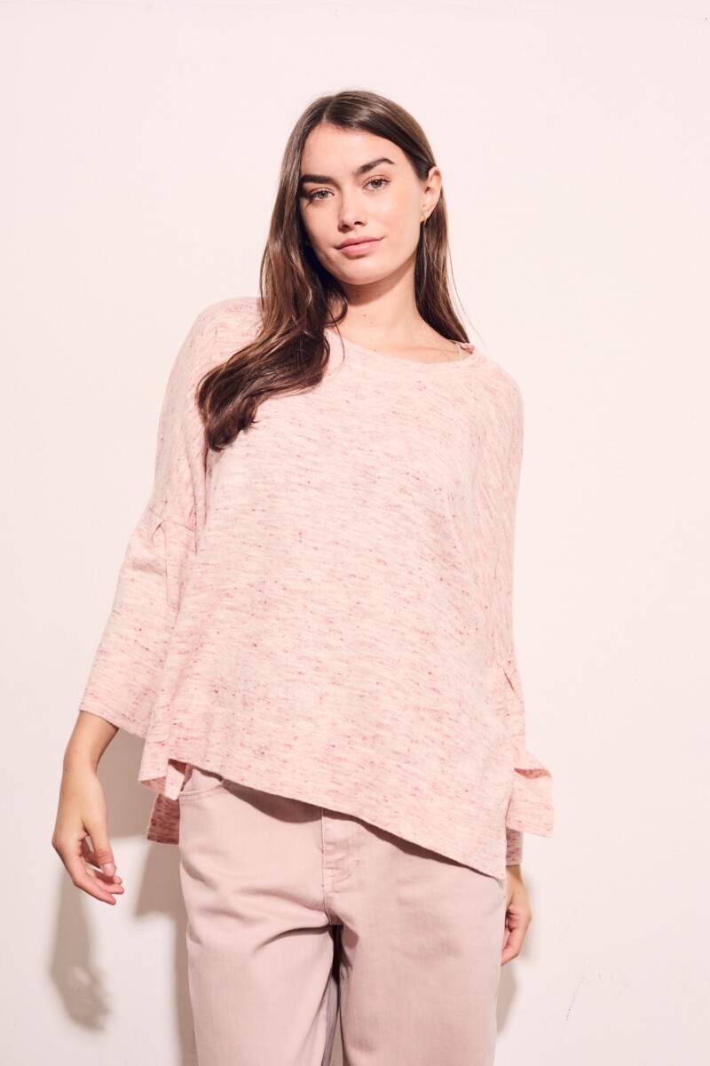 Sweater Manga Volado Rosa