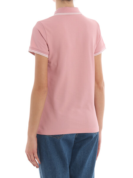 Moncler -Remera polo de algodón manga corta Rosado