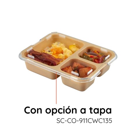 Bandeja de 3 Compartimientos de Policarbonato 22.8 x 27.9 x 6.8 cm Beige Bandeja de 3 Compartimientos de Policarbonato 22.8 x 27.9 x 6.8 cm Beige