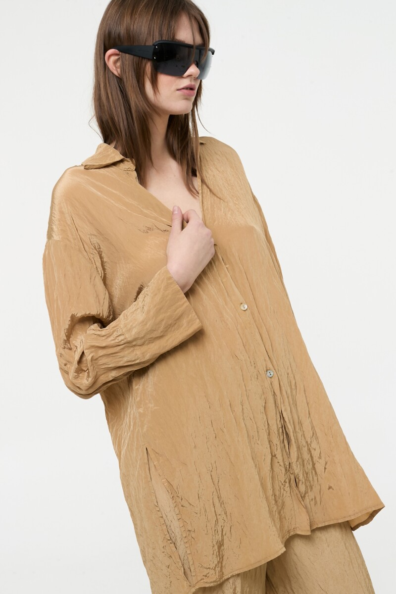 CAMISA OVERSIZED Camel