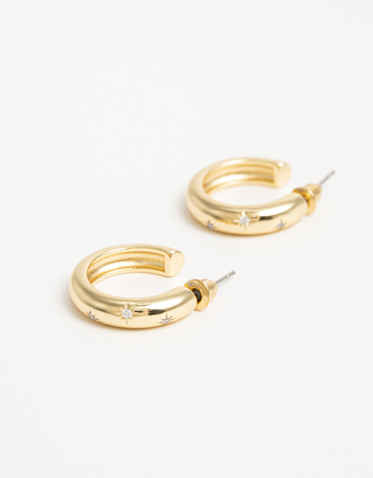 Aros Argollas Metal Aros Argolla Cosmic - Dorado