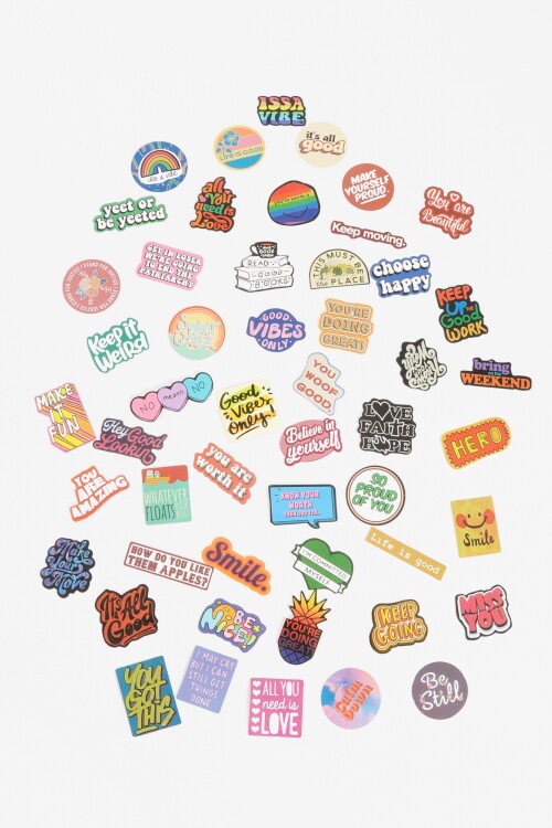 Set de sticker frases multicolor