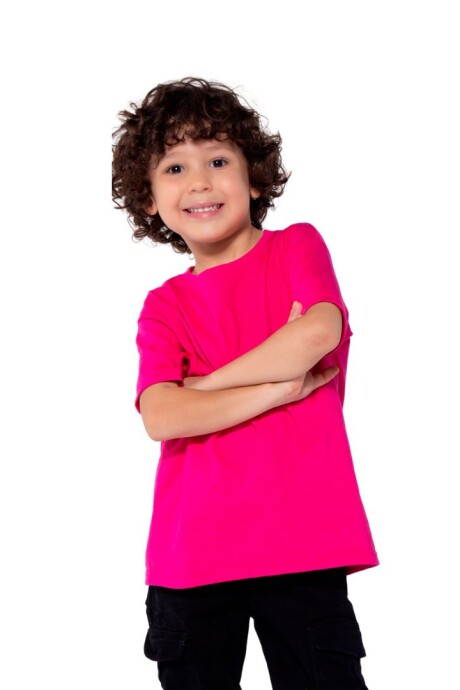 Camiseta a la base niño Fucsia