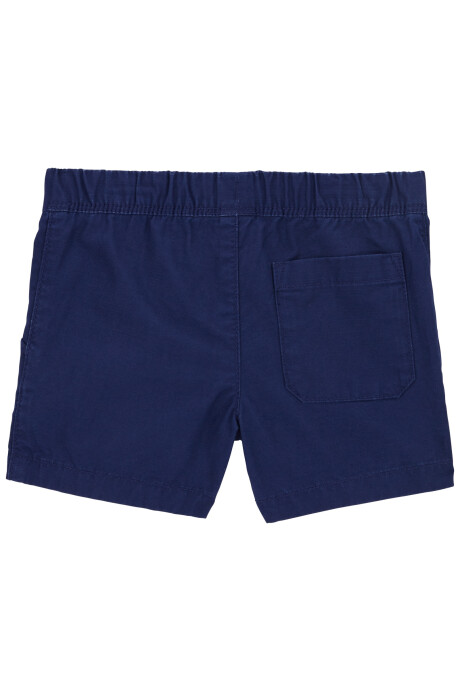 Short de lona con cordón, azul marino Sin color