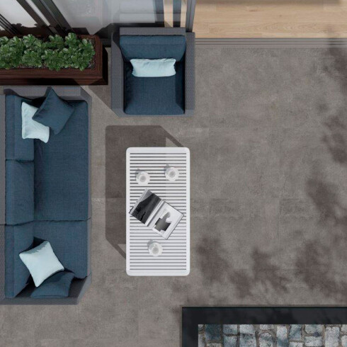 Porcelanato Espesorado Exterior 60X60X2 Color Gris Rustico GAMAS DE GRIS