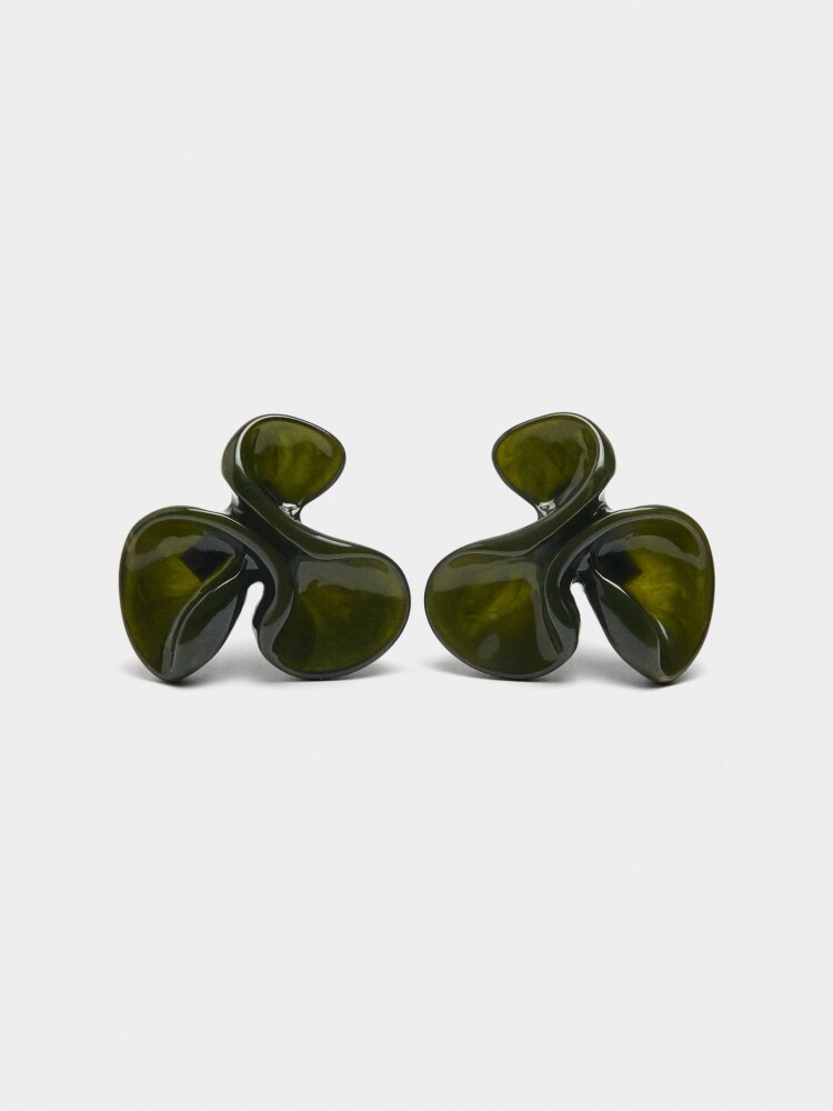Pendientes De Flor De Resina violeta