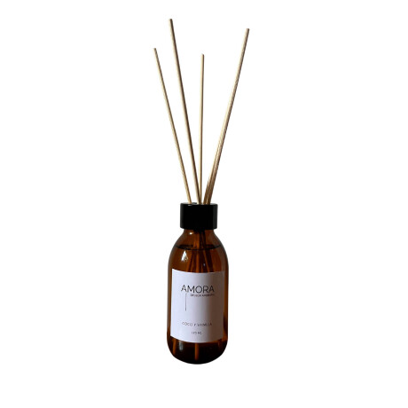 DIFUSOR C/VARILLAS 125ML VIDRIO NARANJA AMORA