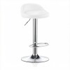 Taburete con Altura Regulable Respaldo Apoyapies Ecocuero Blanco
