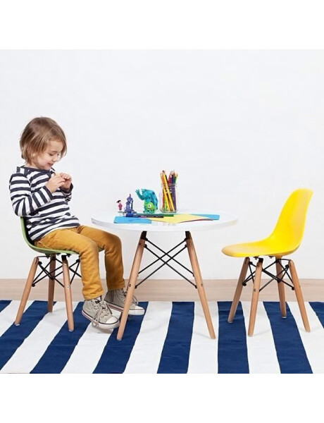 SILLA NIÑO EAMES DKR PP Y MADERA AMARILLO SILLA NIÑO EAMES DKR PP Y MADERA AMARILLO