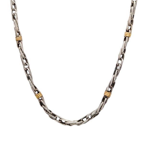 Cadena Singapur rolo-Plata y Oro-Sin piedra-CD5025 sinpiedra