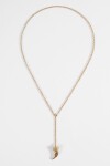 Collar cadena doble vuelta dije cuerno dorado