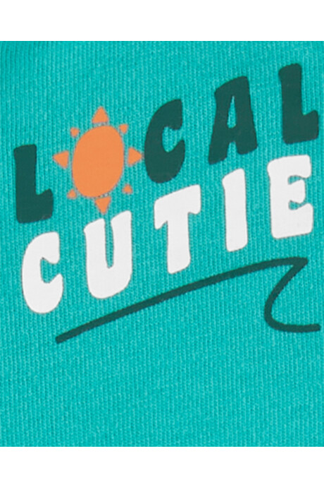 Set tres piezas de algodón, short, musculosa henley y body diseño peces Sin color