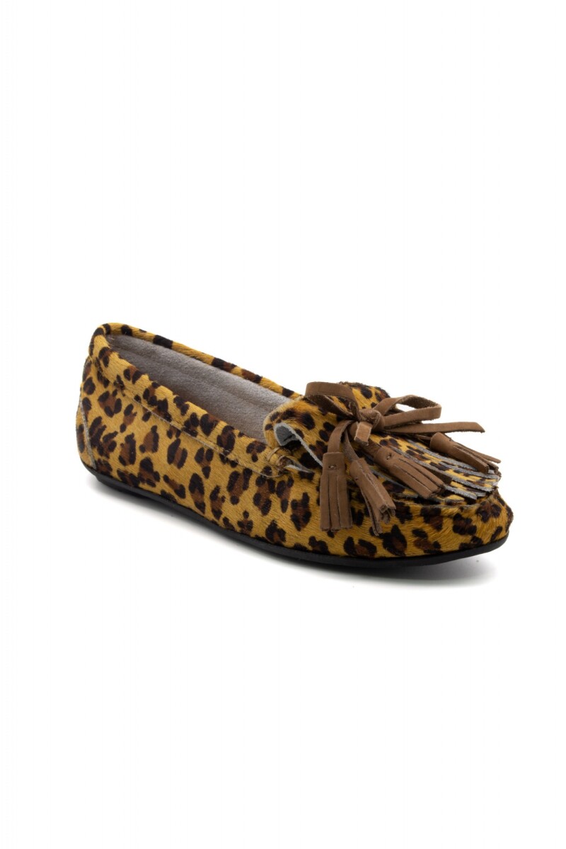 Mocasin Animal Print - Camel 