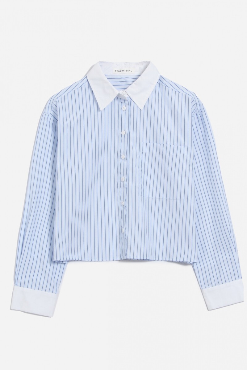 Camisa crop top bicolor CELESTE
