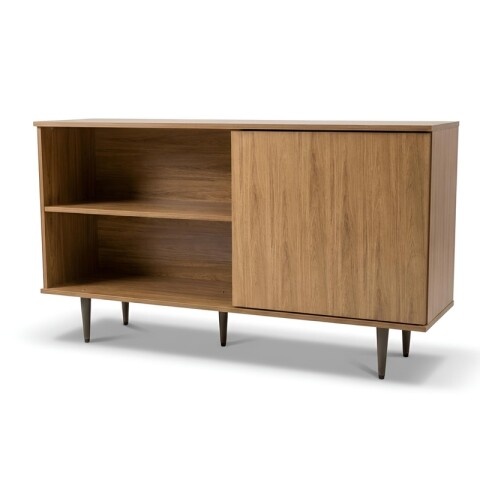 Mueble Rack de Tv PADUA de Piso con Puerta y Estantes 136 cm de Ancho - Freijo Mueble Rack de Tv PADUA de Piso con Puerta y Estantes 136 cm de Ancho - Freijo