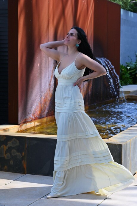 Vestido largo Aisha Amarillo manteca