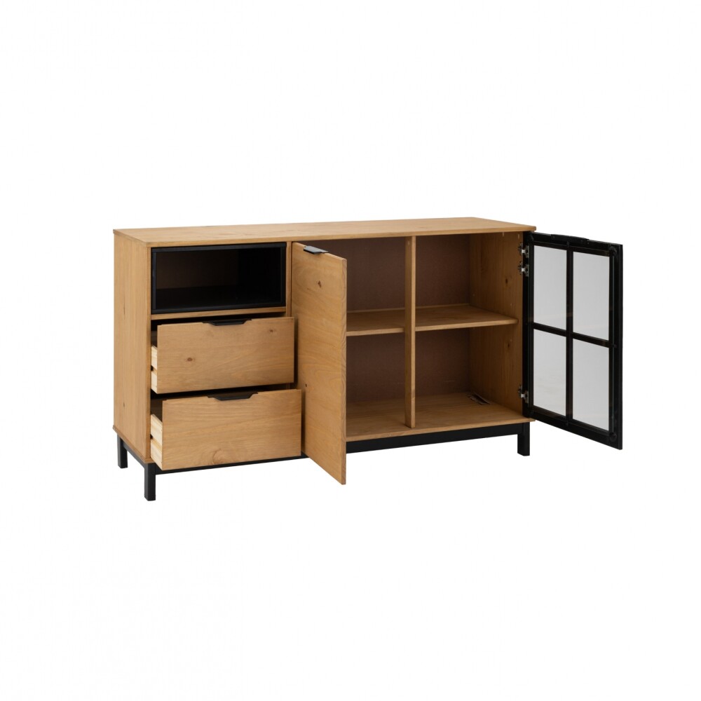 Aparador Bargueño Rack Living Comedor Madera Maciza - Denise Aparador Bargueño Rack Living Comedor Madera Maciza - Denise