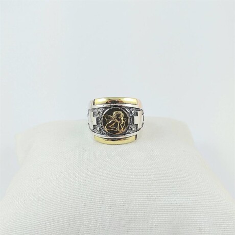 Anillo de plata 925, imagen del Angel de la Guarda (San Rafael) en double de oro 18 ktes. Anillo de plata 925, imagen del Angel de la Guarda (San Rafael) en double de oro 18 ktes.