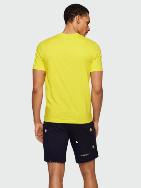 BOSS -Remera básica de algodón, regular fit, TEE CURVED Amarillo