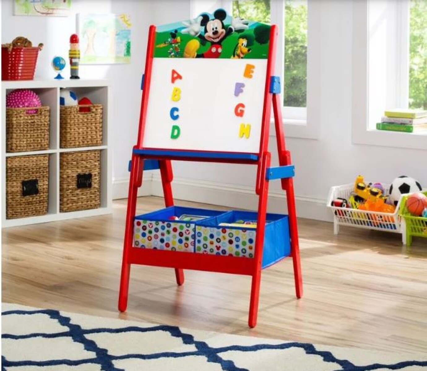 Pizarrón Mickey Mouse Disney con organizador de juguetes 