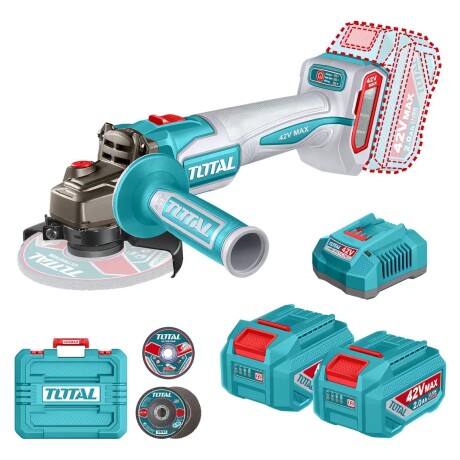 Amoladora Inalámbrica Total 42v Industrial con Maletin y Accesorios Amoladora Inalámbrica Total 42v Industrial con Maletin y Accesorios