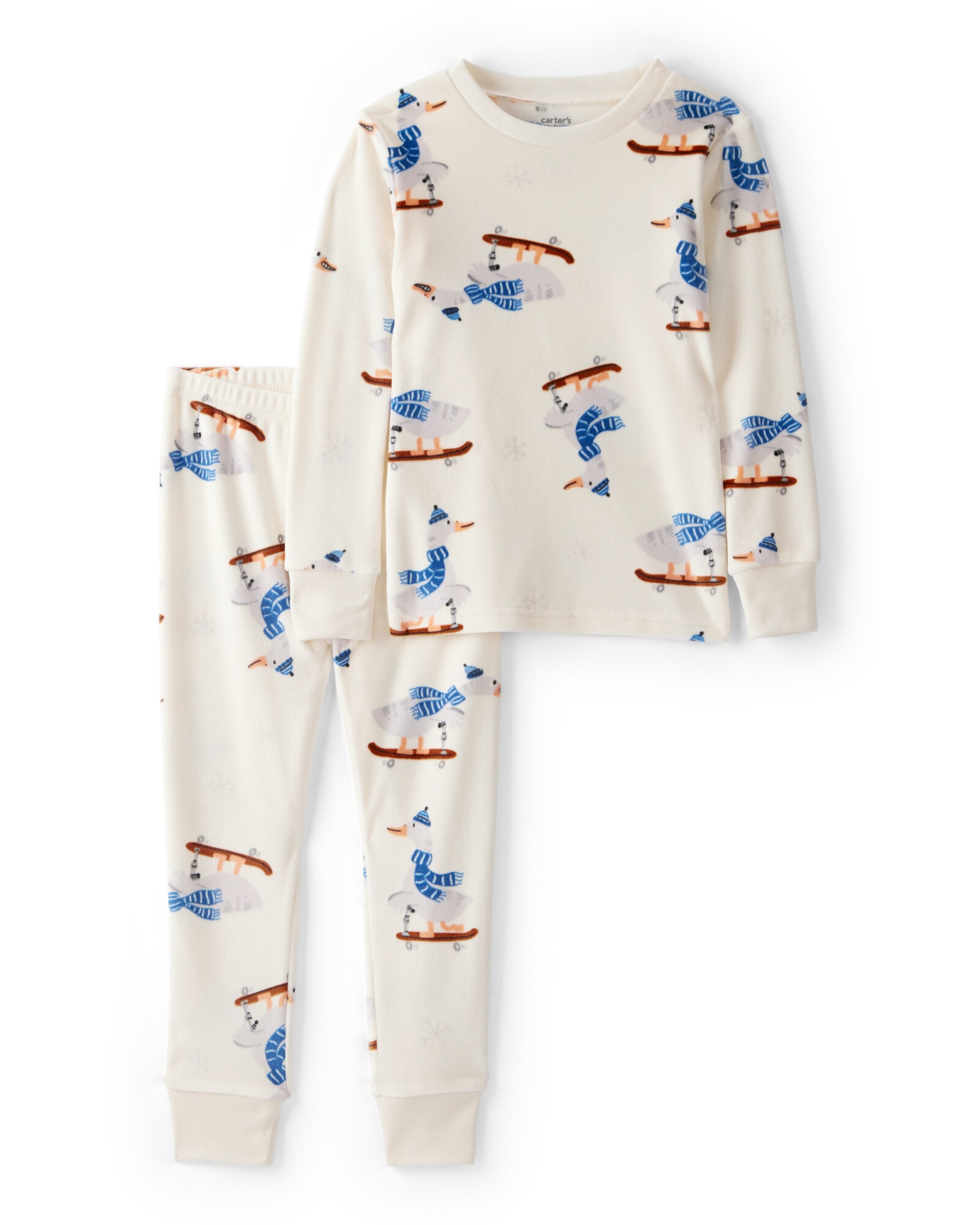Pijama dos piezas de DreamPlush, remera y pantalón, diseño gansos en monopatín Sin color