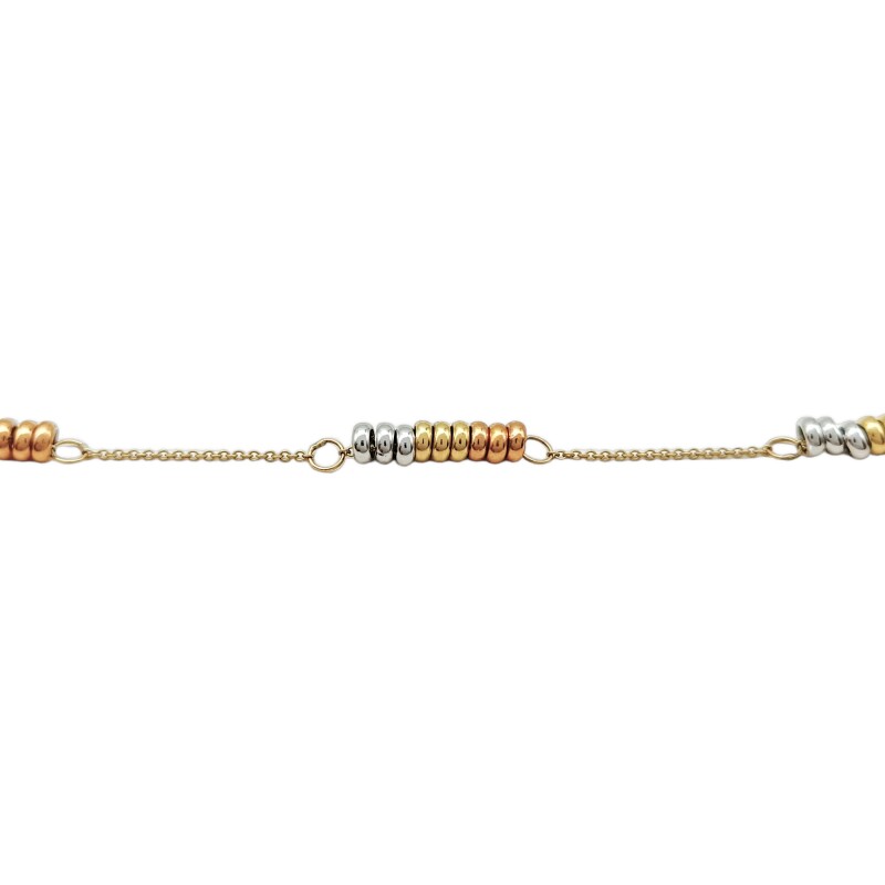 Pulsera Donas Tricolores-Oro bajo-Sin Piedra-PU8054 sinpiedra
