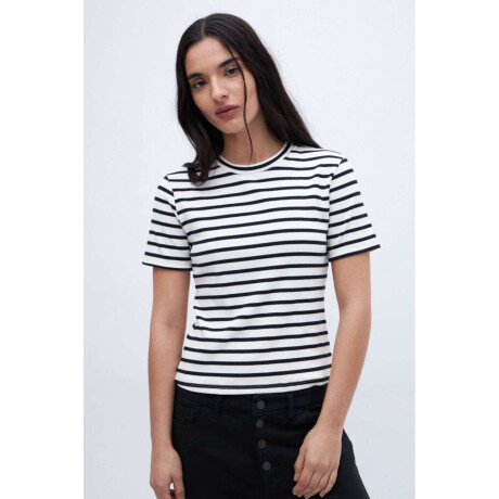 Remera Eva Rayas negra