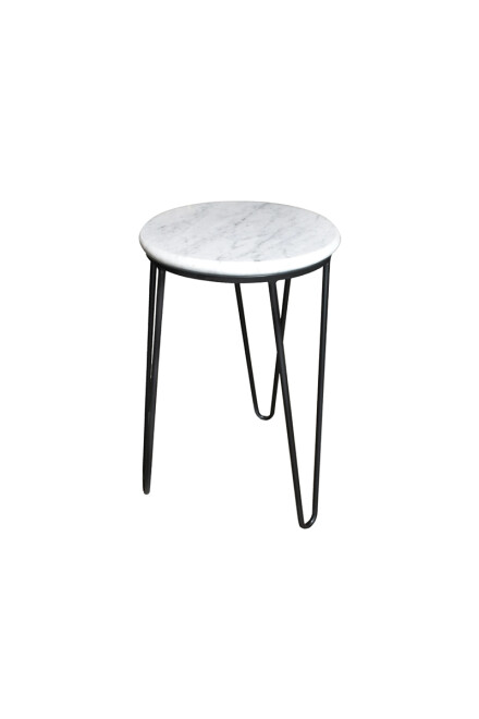 POSH MESA LATERAL POSH BLANCA FD166-1M MARMOL/METAL 30DIAMX50H CM
