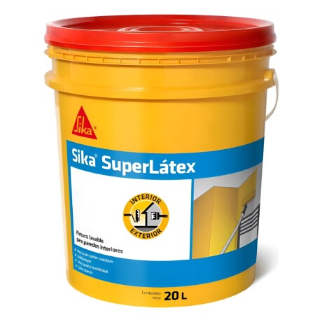 Pintura al agua de interior y exterior Antihongos Lavable Blanca Sika SuperLátex 20 Litros Pintura al agua de interior y exterior Antihongos Lavable Blanca Sika SuperLátex 20 Litros
