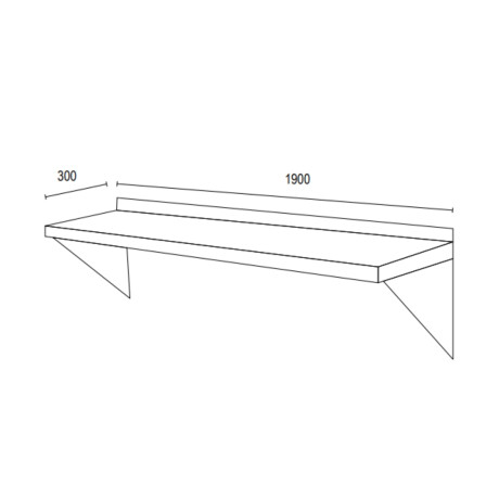 Estante Mural de Acero Inoxidable 190 cm Estante Mural de Acero Inoxidable 190 cm