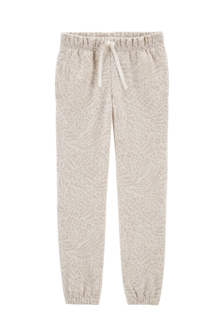 Pantalón de algodón con felpa diseño leopardo Sin color