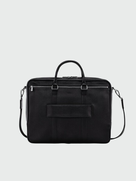 Longchamp -Maletin de cuero, Le foulonné Negro