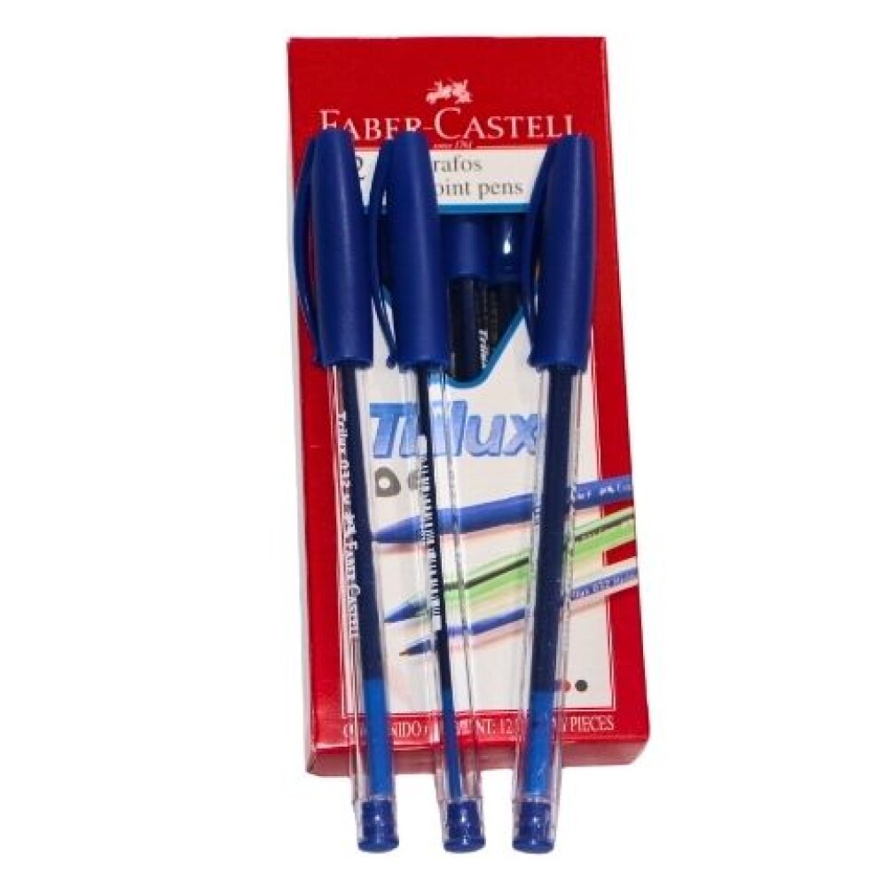 BOLIGRAFO FABER TRILUX CAJA X 12 UNIDADES COLOR AZUL BOLIGRAFO FABER TRILUX CAJA X 12 UNIDADES COLOR AZUL