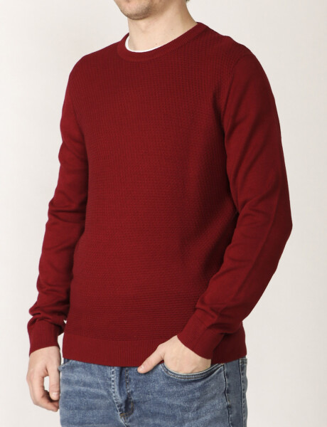 470987 SWEATER HARRINGTON LABEL Rojo Oscuro